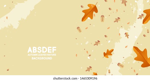 Pastel shades of brown background vector design autumn leaves of twigs. Autumn love holiday orange
