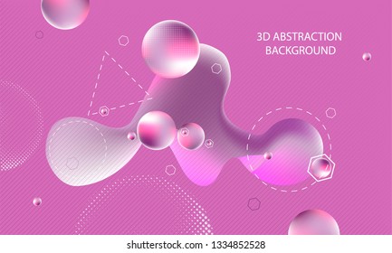 Pastel shades decorative 3d balls abstract vector yellow pink white illustration