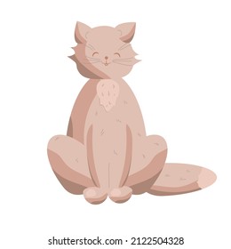 Pastel sentado gato. Ilustración del vector