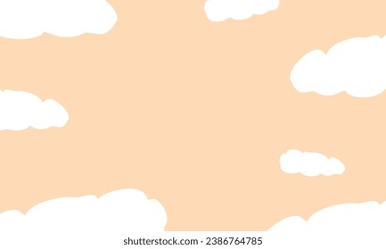 El fondo del cielo pastel con nubes blancas. Fondo vectorial.