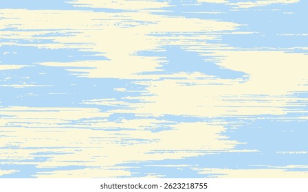 Pastel Sky Brushstroke Background - Abstract Light Blue and Cream Texture with Grunge Effect - Vector Illustration for Minimalist Design and Modern Art Projects