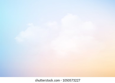 Pastel of sky and soft cloud abstract background