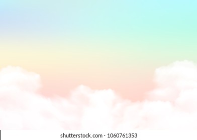 Pastel of sky and soft cloud abstract background. Vector illustration
