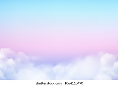 Pastel of sky and soft cloud abstract background. Vector illustration.