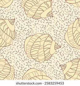 Pastel Snails. Natural seamless background for fabrics, textiles, packaging and wallpaper. Vector illustration