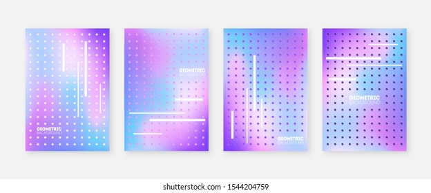 Pastel soft abstract covers with lines and dots. 