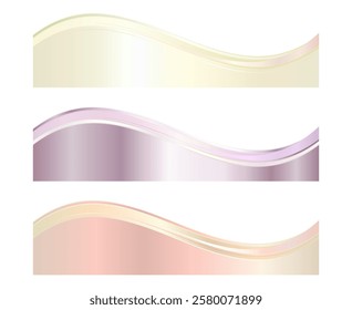 Pastel Soft Color Letterhead Divider Template, Business Separator Footer Illustration Set with Waves
