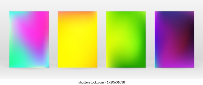 Pastel Soft. Rainbow Gradient Set. Color Background. Pink, Green, Red, Blue, Violet, Yellow Blurred Mesh. Vector Modern Banner. Abstract Bright Wallpaper. Technology Cover. Mobile Template Design.