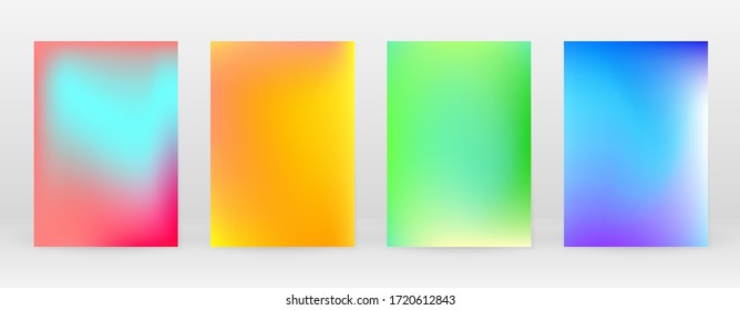 Pastel Soft. Rainbow Gradient Set. Color Background. Pink, Green, Red, Blue, Violet, Yellow Blurred Mesh. Vector Modern Banner. Abstract Bright Wallpaper. Technology Cover. Mobile Template Design.