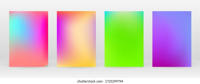 Pastel Soft. Rainbow Gradient Set. Color Background. Pink, Green, Red, Blue, Violet, Yellow Blurred Mesh. Vector Modern Banner. Abstract Bright Wallpaper. Technology Cover. Mobile Template Design.