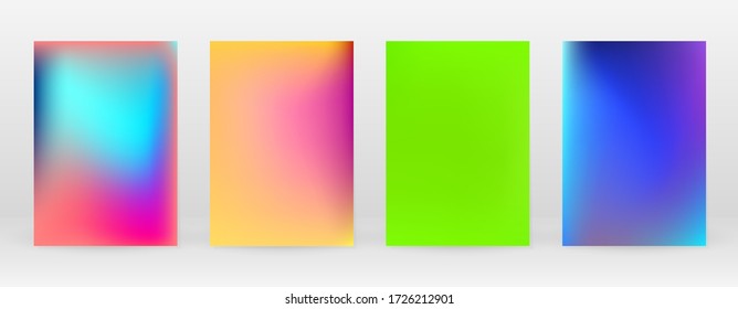 Pastel Soft. Rainbow Gradient Set. Color Background. Pink, Green, Red, Blue, Violet, Yellow Blurred Mesh. Vector Modern Banner. Abstract Bright Wallpaper. Technology Cover. Mobile Template Design.