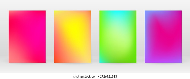 Pastel Soft. Rainbow Gradient Set. Color Background. Pink, Green, Red, Blue, Violet, Yellow Blurred Mesh. Vector Modern Banner. Abstract Bright Wallpaper. Technology Cover. Mobile Template Design.
