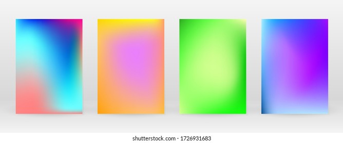 Pastel Soft. Rainbow Gradient Set. Color Background. Pink, Green, Red, Blue, Violet, Yellow Blurred Mesh. Vector Modern Banner. Abstract Bright Wallpaper. Technology Cover. Mobile Template Design.