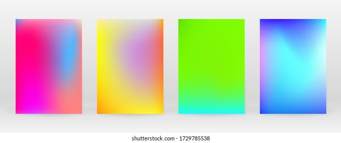 Pastel Soft. Rainbow Gradient Set. Color Background. Pink, Green, Red, Blue, Violet, Yellow Blurred Mesh. Vector Modern Banner. Abstract Bright Wallpaper. Technology Cover. Mobile Template Design.