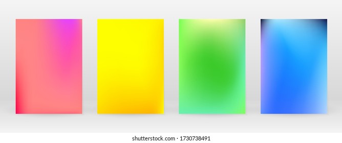Pastel Soft. Rainbow Gradient Set. Hintergrundfarbe. Rosa, Grün, Rot, Blau, Violett, Gelb verschwommener Mesh. Vector Modern Banner. Abstraktes, helles Hintergrundbild. Technologieabdeckung Entwurf mobiler Vorlagen