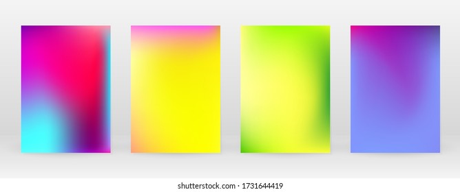 Pastel Suave. Juego de degradado de arcoiris. Fondo de color. Malla rosa, verde, roja, azul, violeta, amarilla borrosa. Banner Vector Moderno. Resumen Papel de escritorio brillante. Cubierta tecnológica. Diseño de plantillas móviles.