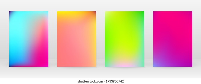 Pastel Soft. Rainbow Gradient Set. Color Background. Pink, Green, Red, Blue, Violet, Yellow Blurred Mesh. Vector Modern Banner. Abstract Bright Wallpaper. Technology Cover. Mobile Template Design.