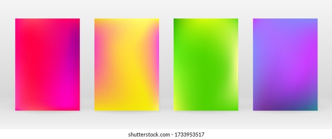 Pastel Soft. Rainbow Gradient Set. Hintergrundfarbe. Rosa, Grün, Rot, Blau, Violett, Gelb verschwommener Mesh. Vector Modern Banner. Abstraktes, helles Hintergrundbild. Technologieabdeckung Entwurf mobiler Vorlagen