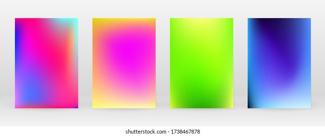 Pastel Soft. Rainbow Gradient Set. Color Background. Pink, Green, Red, Blue, Violet, Yellow Blurred Mesh. Vector Modern Banner. Abstract Bright Wallpaper. Technology Cover. Mobile Template Design.