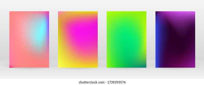 Pastel Suave. Juego de degradado de arcoiris. Fondo de color. Malla rosa, verde, roja, azul, violeta, amarilla borrosa. Banner Vector Moderno. Resumen Papel de escritorio brillante. Cubierta tecnológica. Diseño de plantillas móviles.