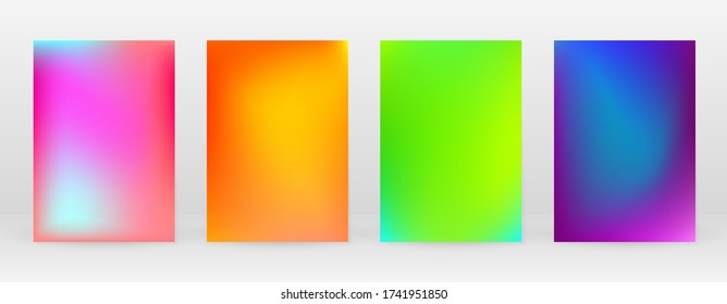 Pastel Soft. Rainbow Gradient Set. Hintergrundfarbe. Rosa, Grün, Rot, Blau, Violett, Gelb verschwommener Mesh. Vector Modern Banner. Abstraktes, helles Hintergrundbild. Technologieabdeckung Entwurf mobiler Vorlagen