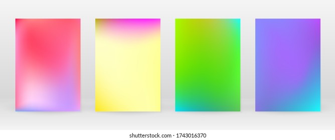 Pastel Suave. Juego de degradado de arcoiris. Fondo de color. Malla rosa, verde, roja, azul, violeta, amarilla borrosa. Banner Vector Moderno. Resumen Papel de escritorio brillante. Cubierta tecnológica. Diseño de plantillas móviles.