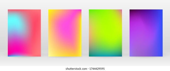 Pastel Suave. Juego de degradado de arcoiris. Fondo de color. Malla rosa, verde, roja, azul, violeta, amarilla borrosa. Banner Vector Moderno. Resumen Papel de escritorio brillante. Cubierta tecnológica. Diseño de plantillas móviles.