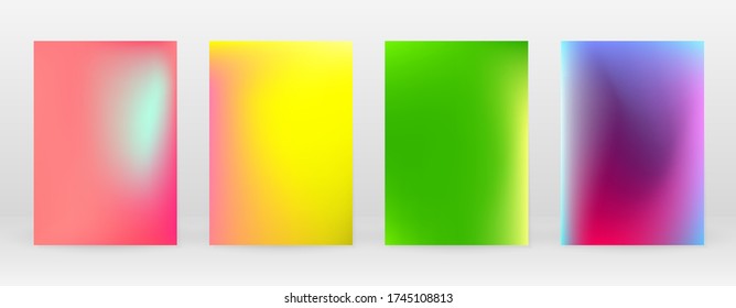 Pastel Suave. Juego de degradado de arcoiris. Fondo de color. Malla rosa, verde, roja, azul, violeta, amarilla borrosa. Banner Vector Moderno. Resumen Papel de escritorio brillante. Cubierta tecnológica. Diseño de plantillas móviles.