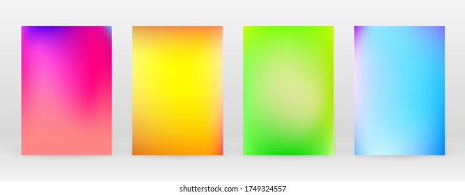 Pastel Soft. Rainbow Gradient Set. Color Background. Pink, Green, Red, Blue, Violet, Yellow Blurred Mesh. Vector Modern Banner. Abstract Bright Wallpaper. Technology Cover. Mobile Template Design.
