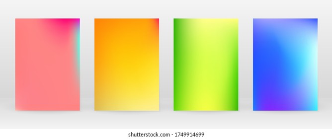 Pastel Suave. Juego de degradado de arcoiris. Fondo de color. Malla rosa, verde, roja, azul, violeta, amarilla borrosa. Banner Vector Moderno. Resumen Papel de escritorio brillante. Cubierta tecnológica. Diseño de plantillas móviles.