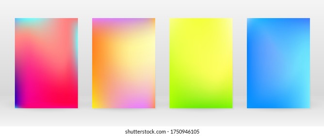 Pastel Soft. Rainbow Gradient Set. Color Background. Pink, Green, Red, Blue, Violet, Yellow Blurred Mesh. Vector Modern Banner. Abstract Bright Wallpaper. Technology Cover. Mobile Template Design.