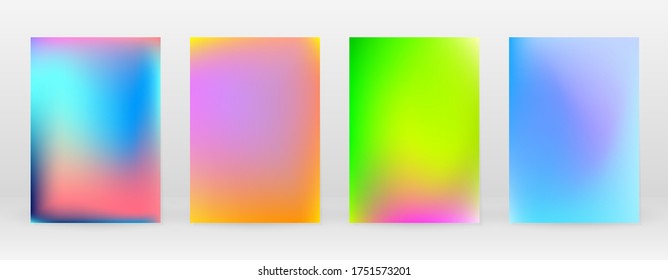 Pastel Soft. Rainbow Gradient Set. Color Background. Pink, Green, Red, Blue, Violet, Yellow Blurred Mesh. Vector Modern Banner. Abstract Bright Wallpaper. Technology Cover. Mobile Template Design.