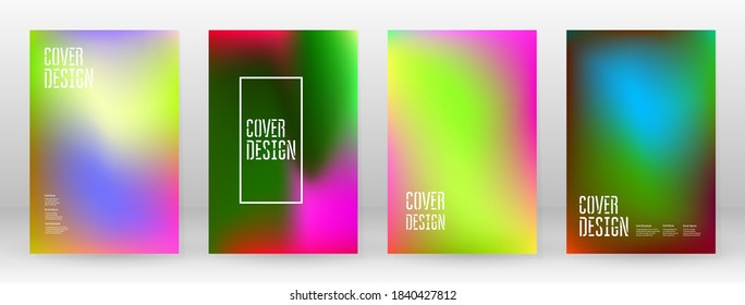 Pastel Soft. Rainbow Gradient Set. Color Background. Pink, Green, Red, Blue, Violet, Yellow Blurred Mesh. Vector Modern Banner. Abstract Bright Wallpaper. Technology Cover. Mobile Template Design.