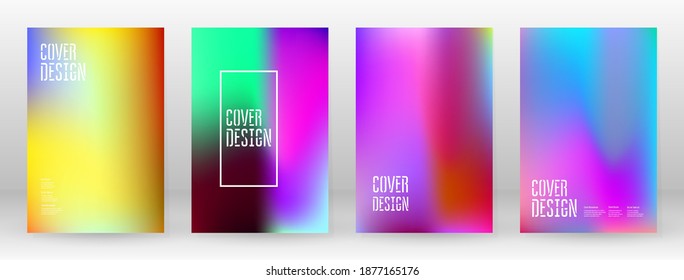 Pastel Soft. Rainbow Gradient Set. Color Background. Pink, Green, Red, Blue, Violet, Yellow Blurred Mesh. Vector Modern Banner. Abstract Bright Wallpaper. Technology Cover. Mobile Template Design.