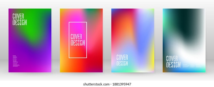 Pastel Soft. Rainbow Gradient Set. Color Background. Pink, Green, Red, Blue, Violet, Yellow Blurred Mesh. Vector Modern Banner. Abstract Bright Wallpaper. Technology Cover. Mobile Template Design.