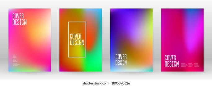 Pastel Soft. Rainbow Gradient Set. Color Background. Pink, Green, Red, Blue, Violet, Yellow Blurred Mesh. Vector Modern Banner. Abstract Bright Wallpaper. Technology Cover. Mobile Template Design.