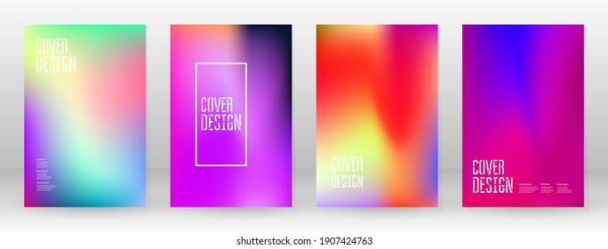 Pastel Soft. Rainbow Gradient Set. Color Background. Pink, Green, Red, Blue, Violet, Yellow Blurred Mesh. Vector Modern Banner. Abstract Bright Wallpaper. Technology Cover. Mobile Template Design.