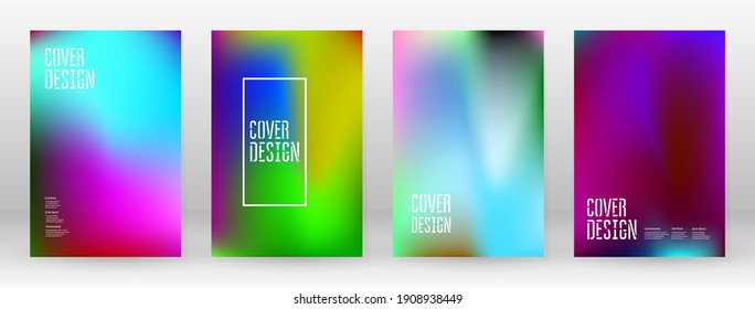 Pastel Soft. Rainbow Gradient Set. Color Background. Pink, Green, Red, Blue, Violet, Yellow Blurred Mesh. Vector Modern Banner. Abstract Bright Wallpaper. Technology Cover. Mobile Template Design.