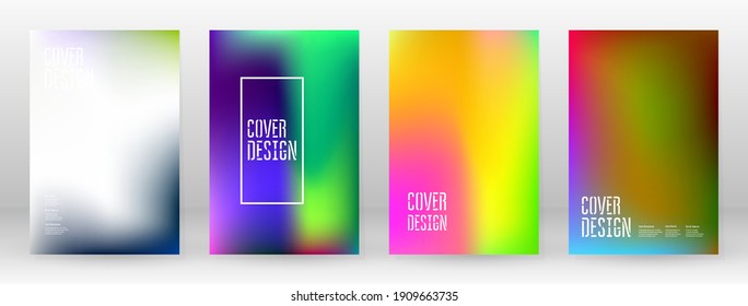 Pastel Soft. Rainbow Gradient Set. Color Background. Pink, Green, Red, Blue, Violet, Yellow Blurred Mesh. Vector Modern Banner. Abstract Bright Wallpaper. Technology Cover. Mobile Template Design.