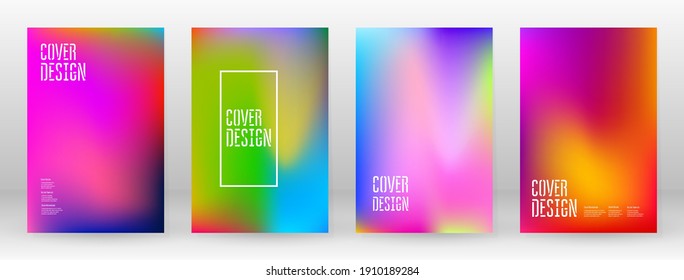 Pastel Soft. Rainbow Gradient Set. Color Background. Pink, Green, Red, Blue, Violet, Yellow Blurred Mesh. Vector Modern Banner. Abstract Bright Wallpaper. Technology Cover. Mobile Template Design.