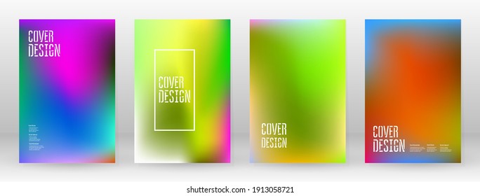 Pastel Soft. Rainbow Gradient Set. Color Background. Pink, Green, Red, Blue, Violet, Yellow Blurred Mesh. Vector Modern Banner. Abstract Bright Wallpaper. Technology Cover. Mobile Template Design.