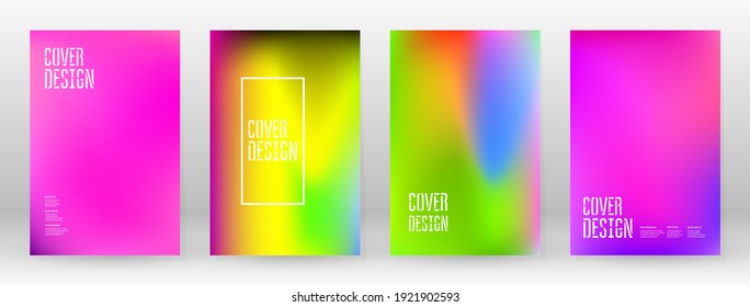 Pastel Soft. Rainbow Gradient Set. Color Background. Pink, Green, Red, Blue, Violet, Yellow Blurred Mesh. Vector Modern Banner. Abstract Bright Wallpaper. Technology Cover. Mobile Template Design.