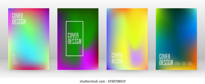 Pastel Soft. Rainbow Gradient Set. Color Background. Pink, Green, Red, Blue, Violet, Yellow Blurred Mesh. Vector Modern Banner. Abstract Bright Wallpaper. Technology Cover. Mobile Template Design.
