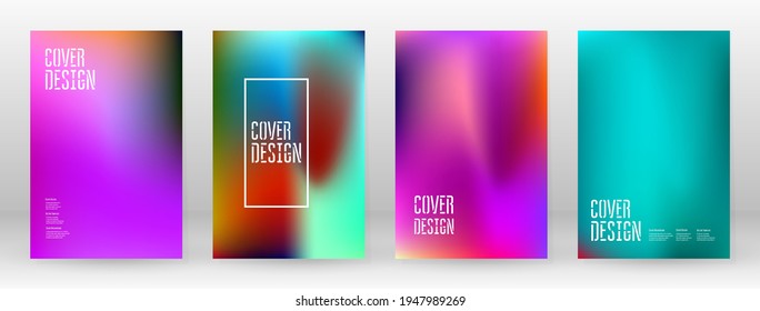 Pastel Soft. Rainbow Gradient Set. Color Background. Pink, Green, Red, Blue, Violet, Yellow Blurred Mesh. Vector Modern Banner. Abstract Bright Wallpaper. Technology Cover. Mobile Template Design.