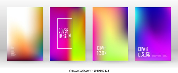 Pastel Soft. Rainbow Gradient Set. Color Background. Pink, Green, Red, Blue, Violet, Yellow Blurred Mesh. Vector Modern Banner. Abstract Bright Wallpaper. Technology Cover. Mobile Template Design.