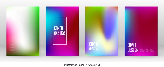 Pastel Soft. Rainbow Gradient Set. Color Background. Pink, Green, Red, Blue, Violet, Yellow Blurred Mesh. Vector Modern Banner. Abstract Bright Wallpaper. Technology Cover. Mobile Template Design.