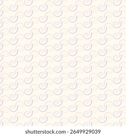 Pastel Spiral Dot Seamless Pattern on Cream Background – Soft Abstract Design for Nursery, Fabric, and Kids Decor