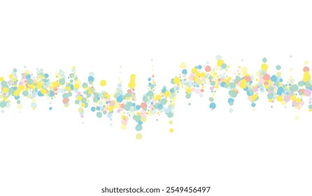 Pastel Splash Celebration White Background. Top Dot Texture. Fun Shine Design. Green Dust Vector Wallpaper.