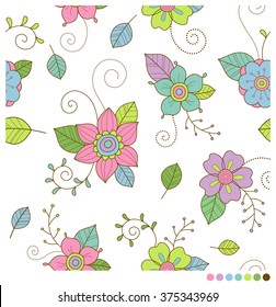 Pastel spring floral seamless vector pattern