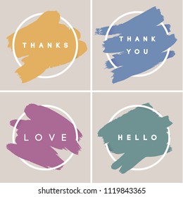 Pastel square stroke poster set. Paint stay Background Illustration for Motivationonal Quote and Inspirational Saying. Poster Template, vector design.